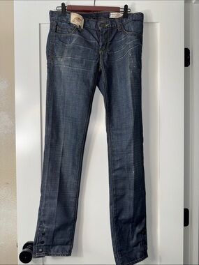 Y2K Women’s  Dark Wash Slim Straight Polo Denim - Laura Jean Sz 6